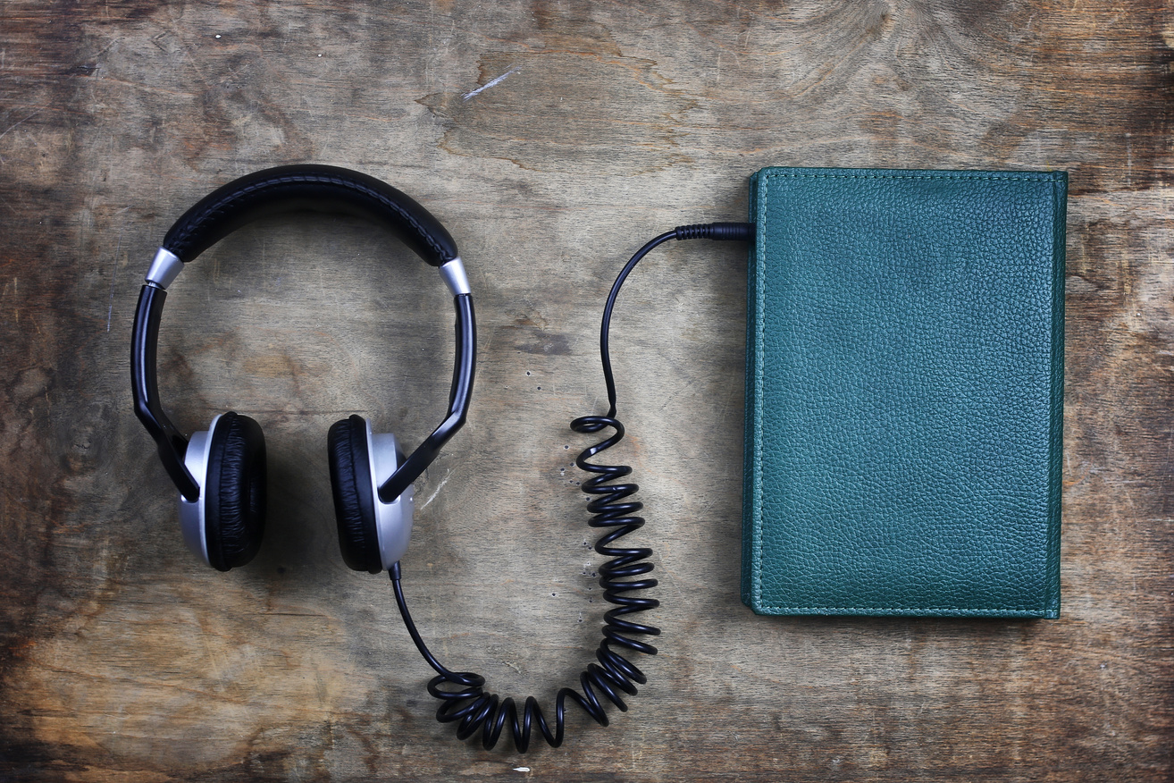 Audiobook Headphones and Book 
